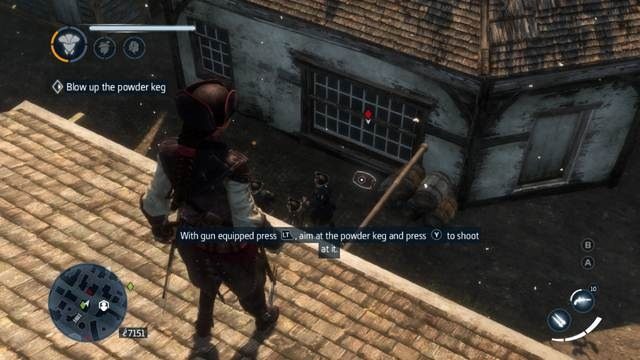 Zestrzel beczkę z prochem używając celownika - Sekwencja 3 | Wątek główny w Assassins Creed Liberation - Assassins Creed: Liberation HD - poradnik do gry