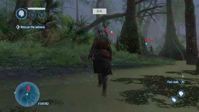 Strażników przy mężczyźnie zdejmij jednym atakiem używając Ukrytych Ostrzy - Detektyw (Detective) - Bayou | Misje postaci w Assassins Creed Liberation - Assassins Creed: Liberation HD - poradnik do gry