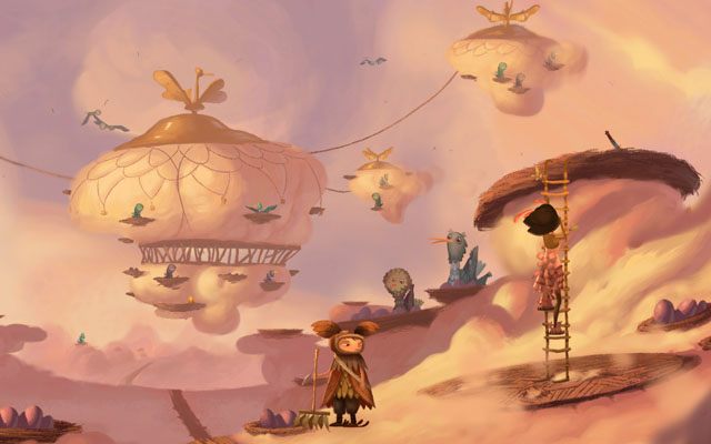 Użyj drabiny i zabierz nóż - Gniazdo | Rozdział 1 - Vella | Broken Age - Broken Age - poradnik do gry