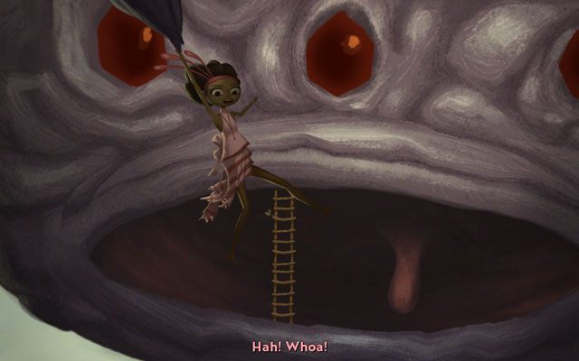 Użyj drabinę, aby zablokować szczękę bestii - Walka z Mog Chothrą | Rozdział 1 - Vella | Broken Age - Broken Age - poradnik do gry