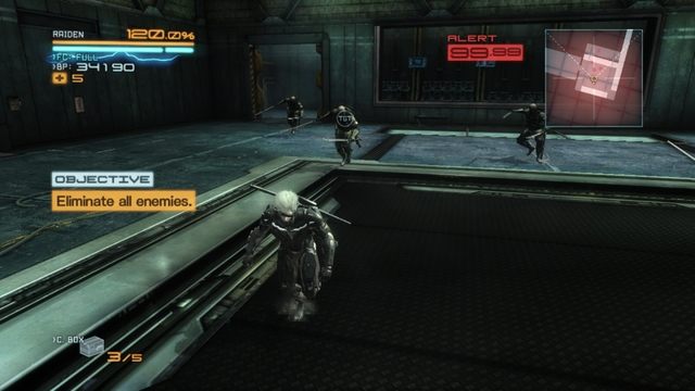 Z pomieszczenia na wprost wkrótce wybiegnie lewus. - R-02 Research Facility | Kampania - opis przejścia Metal Gear Rising Revengeance - Metal Gear Rising: Revengeance - poradnik do gry