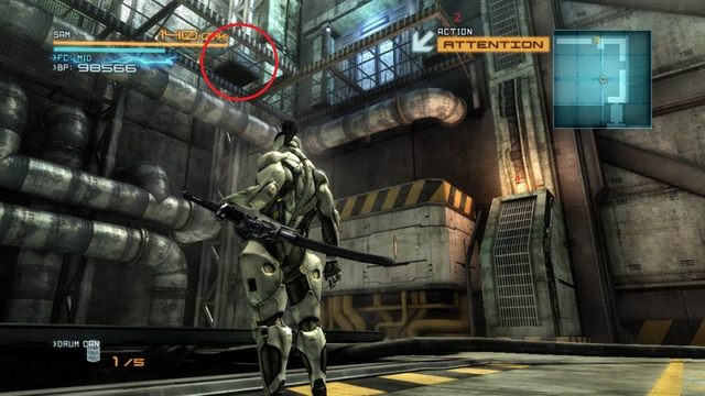Fuel Cell znajduje się na lewo od czerwonego znacznika. - Metal Gear Ray | DLC - Jetstream Sam - opis przejścia - Metal Gear Rising: Revengeance - poradnik do gry