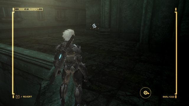 Nośnik danych #4 - schowany w wąskim przesmyku między ścianami. - Nośniki danych | Znajdźki Metal Gear Rising Revengeance - Metal Gear Rising: Revengeance - poradnik do gry