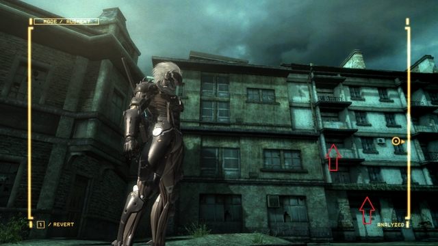Po uratowaniu drugiego zakładnika, skieruj się w stronę dużego, białego budynku - Komputery z misją VR | Znajdźki Metal Gear Rising Revengeance - Metal Gear Rising: Revengeance - poradnik do gry