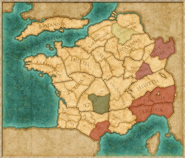 Lokacje startowe wszystkich grywalnych frakcji Rome II: Cezar w Galii. - Poradnik do gry - Najważniejsze zmiany w rozgrywce Rome II - Cezar w Galii - Total War: Rome II - Cezar w Galii - poradnik do gry