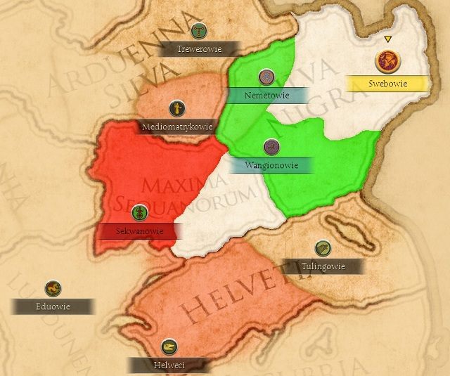 Początek kampanii Swebów jest znacznie trudniejszy niż w przypadku pozostałych frakcji - Warunki zwycięstwa i pierwsze kroki | Frakcje - Swebowie - Total War: Rome II - Cezar w Galii - poradnik do gry