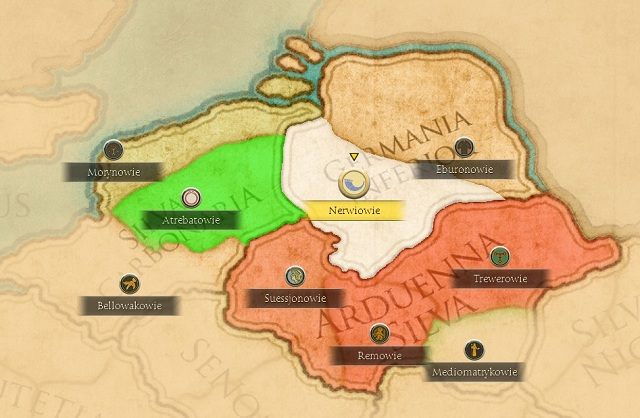 Zanim rozpoczniemy jakiekolwiek działania militarne musimy przyjrzeć się aktualnej sytuacji - Warunki zwycięstwa i pierwsze kroki | Frakcje - Nerwiowie - Total War: Rome II - Cezar w Galii - poradnik do gry