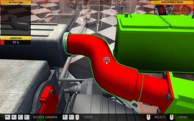 Zniszczona rura przepływu powietrza to prosta droga do uszkodzenia całego chłodzenia. - Zlecenie nr 1 - Aisan Cougar - DLC - 4x4 Cars - Car Mechanic Simulator 2014 - poradnik do gry