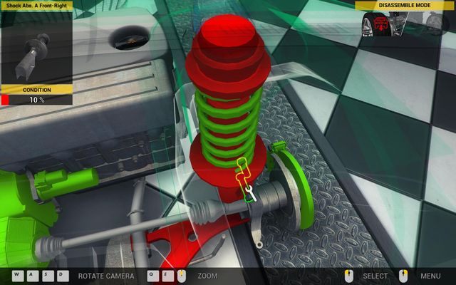 Amortyzator to solidna konstrukcja - nie dziwią więc cztery duże śrubki mocujące. - Zlecenie nr 9 - Bolthorn Wanderer - DLC - 4x4 Cars - Car Mechanic Simulator 2014 - poradnik do gry