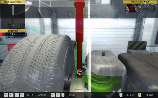 Demontaż tylnego amortyzatora jest prosty - to kwestia odkręcenia jednej śrubki. - Zlecenie nr 8 - Genesis Town - DLC - 4x4 Cars - Car Mechanic Simulator 2014 - poradnik do gry