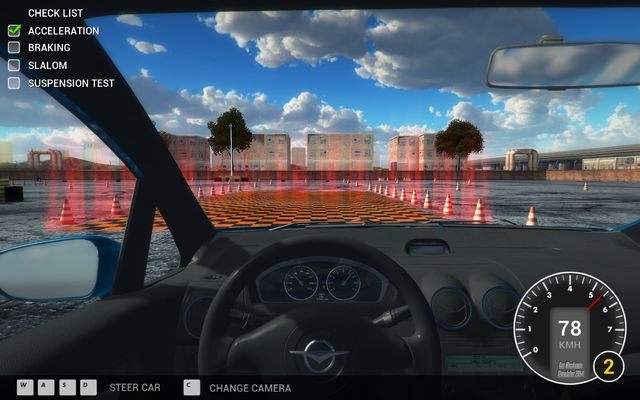 Oto odpowiedni moment na rozpoczęcie hamowania. - Jazda testowa - Podstawy rozgrywki - Car Mechanic Simulator 2014 - poradnik do gry