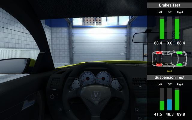 W tym momencie przechodzimy do testów zawieszenia przedniego... - Ścieżka diagnostyczna - Podstawy rozgrywki - Car Mechanic Simulator 2014 - poradnik do gry