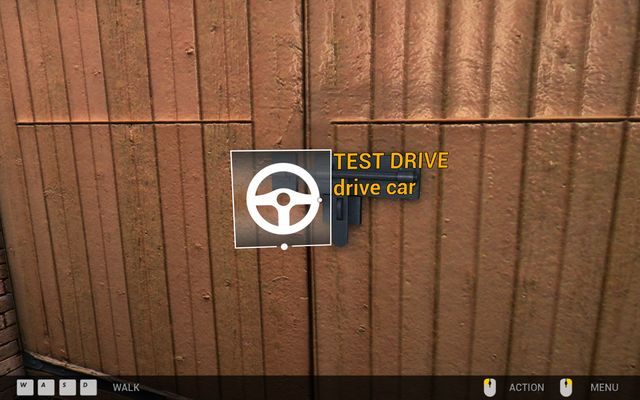 Drzwi wychodzące z warsztatu dadzą Ci dostęp do placu manewrowego, na którym przeprowadzisz jazdę testową, umożliwiającą sprawdzenie sprawności poszczególnych komponentów wozu - Pierwszy garaż - Spacery po garażach - Car Mechanic Simulator 2014 - poradnik do gry