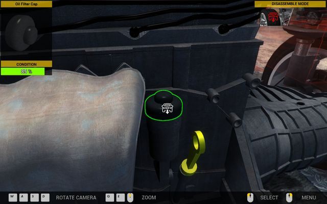 Filtr oleju znajduje się po lewej stronie od skrzyni biegów. - Zlecenie nr 2 - Zlecenia - Pierwszy garaż - Car Mechanic Simulator 2014 - poradnik do gry