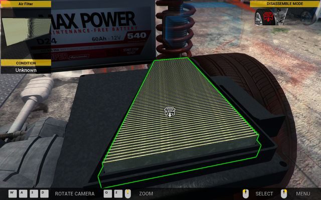 Filtr powietrza znajdziesz tuż obok akumulatora. - Zlecenie nr 2 - Zlecenia - Pierwszy garaż - Car Mechanic Simulator 2014 - poradnik do gry