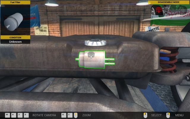 Filtr paliwa ulokowano na przedniej stronie baku. - Zlecenie nr 2 - Zlecenia - Pierwszy garaż - Car Mechanic Simulator 2014 - poradnik do gry