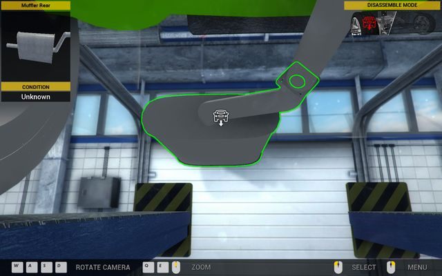 Demontaż prawej tylnej sprężyny wiąże się z odkręceniem tylnego tłumika. - Zlecenie nr 29 - Revton Wind - Zlecenia - Drugi garaż - Car Mechanic Simulator 2014 - poradnik do gry