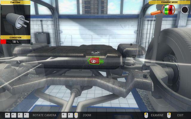 Wymiana pompy paliwowej i filtra paliwa wymaga podniesienia pojazdu. - Zlecenie nr 34 - Vulcan Spectre - Zlecenia - Drugi garaż - Car Mechanic Simulator 2014 - poradnik do gry