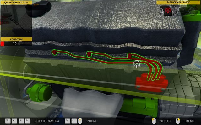 Uszkodzone przewody zapłonowe uniemożliwiają odpalenie silnika. - Zlecenie nr 41 - Vulcan Spectre - Zlecenia - Drugi garaż - Car Mechanic Simulator 2014 - poradnik do gry