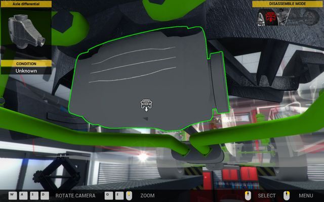 Mechanizm różnicowy jest schowany pod tylnym zawieszeniem. - Zlecenie nr 47 - Vulcan Spectre - Zlecenia - Trzeci garaż - Car Mechanic Simulator 2014 - poradnik do gry