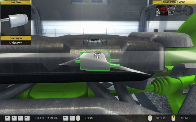 Filtr paliwa jest bardzo prosty do zlokalizowania. - Zlecenie nr 47 - Vulcan Spectre - Zlecenia - Trzeci garaż - Car Mechanic Simulator 2014 - poradnik do gry