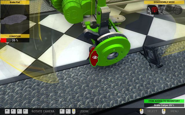 Wymiana klocków hamulcowych to jedna z najprostszych czynności w grze. - Zlecenie nr 51 - Vulcan Spectre - Zlecenia - Trzeci garaż - Car Mechanic Simulator 2014 - poradnik do gry