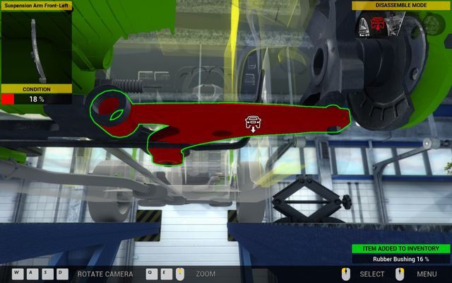 Demontaż wahacza przeprowadź po podniesieniu samochodu. - Zlecenie nr 24 - Vulcan Spectre - Zlecenia - Drugi garaż - Car Mechanic Simulator 2014 - poradnik do gry