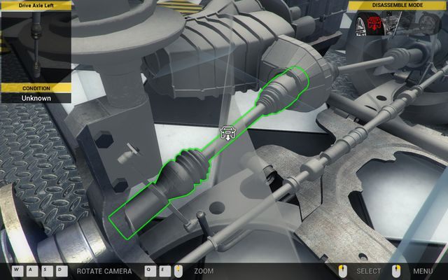 Zdjęcie osi otwiera możliwości w kwestii demontażu skrzyni biegów. - Zlecenie nr 70 - Aisan Cougar - Zlecenia - Trzeci garaż - Car Mechanic Simulator 2014 - poradnik do gry