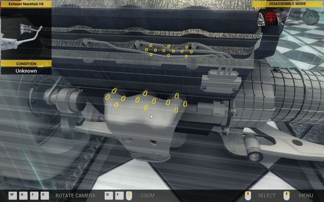 Wymiana kolektora wydechowego niesie ze sobą konieczność demontażu całego wydechu. - Zlecenie nr 74 - Olsen Grand - Zlecenia - Trzeci garaż - Car Mechanic Simulator 2014 - poradnik do gry