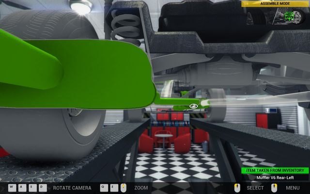 Zabawa z tłumikami nie jest najwygodniejsza. - Zlecenie nr 74 - Olsen Grand - Zlecenia - Trzeci garaż - Car Mechanic Simulator 2014 - poradnik do gry