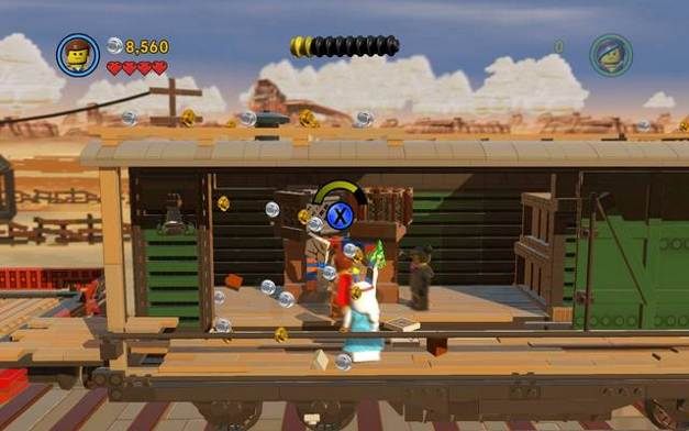 Ze skrzynek w wagonie zmontuj trampolinę - Dachy Płaskrzaków | Wątek fabularny w LEGO Przygoda gra wideo - LEGO Przygoda gra wideo - poradnik do gry