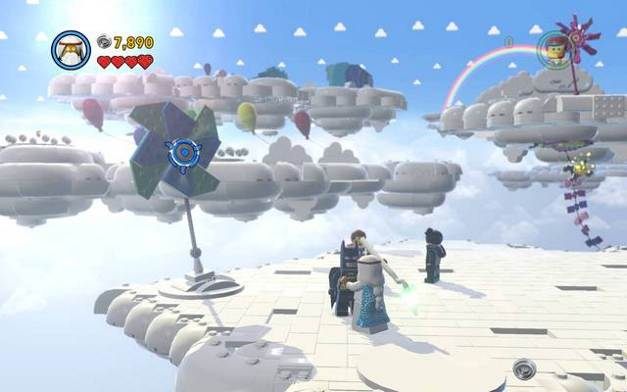 Zniszcz wszystkie kolorowe kwiatki z tarczą - Witaj w Chmurokukułkowie | Wątek fabularny w LEGO Przygoda gra wideo - LEGO Przygoda gra wideo - poradnik do gry