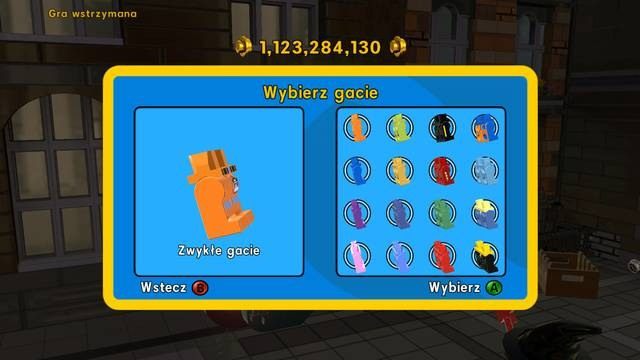 Szafa z wyborem gaci - Gacie - lista | Strony instrukcji i gacie | LEGO Przygoda gra wideo - LEGO Przygoda gra wideo - poradnik do gry