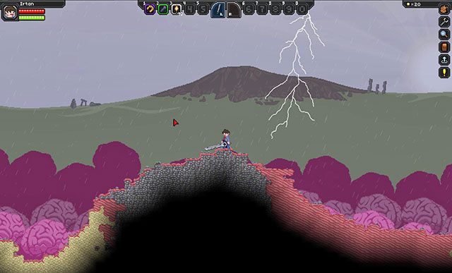 Planeta wita nas grzmotami i deszczem - Dzień 1 w Starbound | Przewodnik Przetrwania - Starbound - poradnik do gry