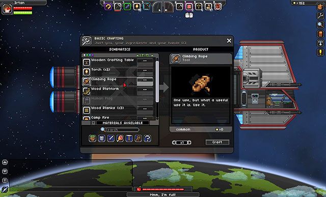 Okno tworzenia przedmiotów - Tworzenie przedmiotów | Przewodnik Rzemieślnika | Starbound - Starbound - poradnik do gry