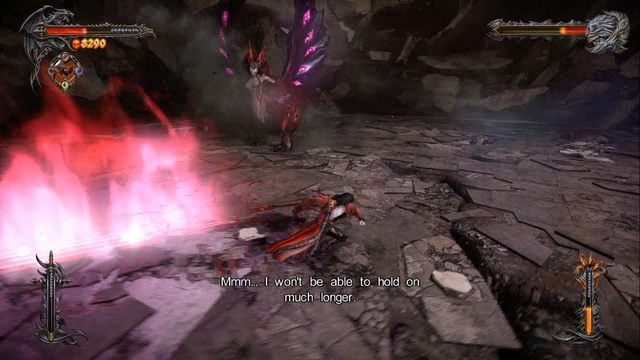 Atak falą energetyczną - jedyny groźny atak tego bossa. - Raisa Vólkova, Satans Daughter | Bossowie | Castlevania Lords of Shadow 2 - Castlevania: Lords of Shadow 2 - poradnik do gry