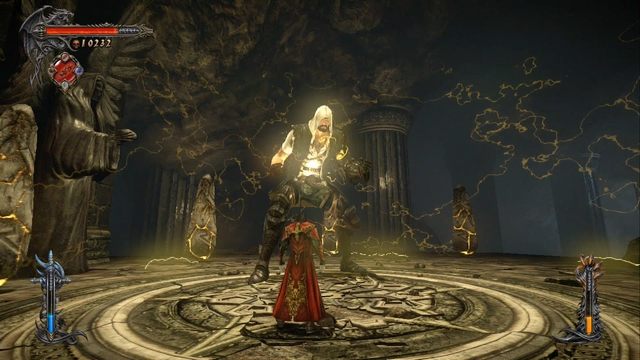 Zniszcz wszystkie wirujące dookoła was kamienie. - Hooded Man | Bossowie | Castlevania Lords of Shadow 2 - Castlevania: Lords of Shadow 2 - poradnik do gry