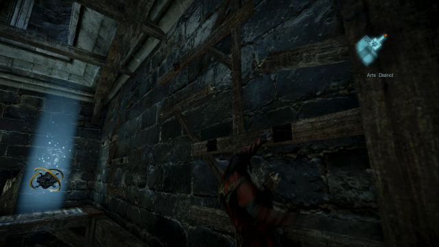 Dostań się za fioletową smugą do wieży wskazanej przez znacznik (będziesz musiał ponownie wspiąć się po wieży niedaleko min zbliżeniowych) - Misja 8 - The Hooded Man | Klejnoty - I przejście - Castlevania: Lords of Shadow 2 - poradnik do gry