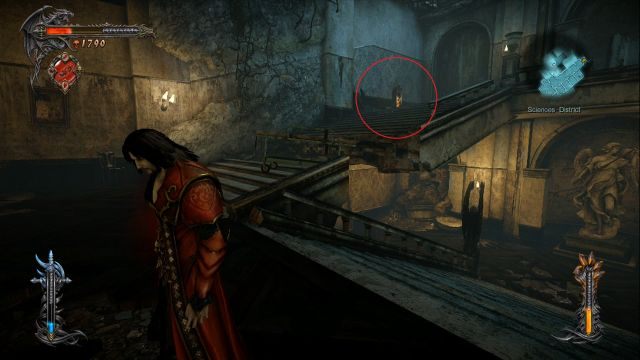 Na czerwono zaznaczony memoriał, znajdujący się na najwyższym piętrze. - Misja 3 - The Antidote | Memoriały i Pamiętniki - I przejście - Castlevania: Lords of Shadow 2 - poradnik do gry