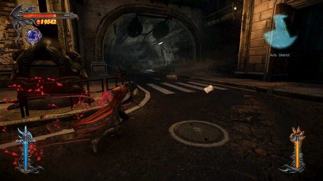 Udaj się tunelem w lewo, by dojść do następnej znajdźki. - Arts District | Znajdźki - drugie podejście | Castlevania Lords of Shadow 2 - Castlevania: Lords of Shadow 2 - poradnik do gry