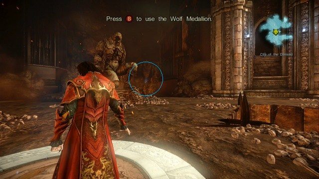 Zaznaczone na niebiesko miejsce Pamiętnika i Klejnotu Chaosu. - City of the Damned | Znajdźki - drugie podejście | Castlevania Lords of Shadow 2 - Castlevania: Lords of Shadow 2 - poradnik do gry