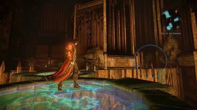 Ostatnia w tym miejscu znajdźka oznaczona na niebiesko. - City of the Damned | Znajdźki - drugie podejście | Castlevania Lords of Shadow 2 - Castlevania: Lords of Shadow 2 - poradnik do gry