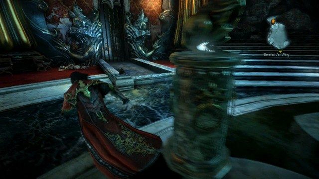 Na lewo od schodów widać kraty, a za nimi Skrzynię Bólu. - Bernhards Wing | Znajdźki - drugie podejście | Castlevania Lords of Shadow 2 - Castlevania: Lords of Shadow 2 - poradnik do gry