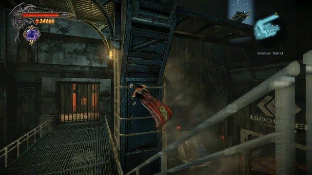 Na wprost kraty, za którymi jest Skrzynia Bólu - po prawej, na górze, kolejny skarb. - Sciences District | Znajdźki - drugie podejście | Castlevania Lords of Shadow 2 - Castlevania: Lords of Shadow 2 - poradnik do gry