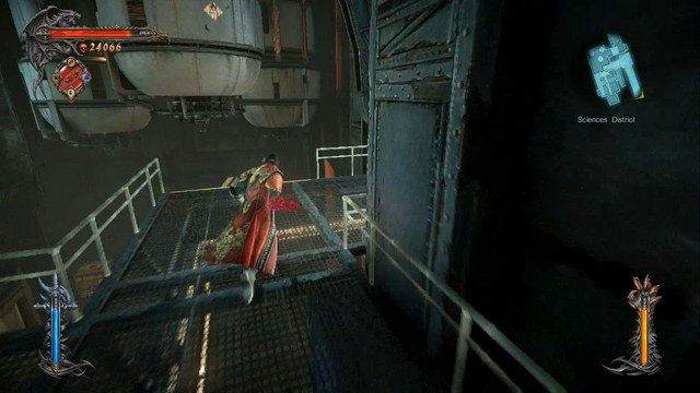 Na wprost zbiorniki, po których musisz się wdrapać by dojść do Stosu Ofiarnego. - Sciences District | Znajdźki - drugie podejście | Castlevania Lords of Shadow 2 - Castlevania: Lords of Shadow 2 - poradnik do gry