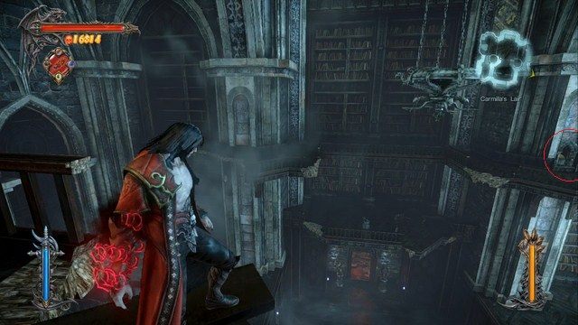 Na czerwono oznaczony mechanizm na Klucz Podziemi. - Carmillas Lair | Znajdźki - drugie podejście | Castlevania Lords of Shadow 2 - Castlevania: Lords of Shadow 2 - poradnik do gry