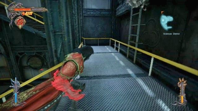 Na obrazku widoczna drabina prowadząca do Memoriału i schody na górę. - Misja 4 - Next Stop - Castlevania | Kampania - opis przejścia - Castlevania: Lords of Shadow 2 - poradnik do gry