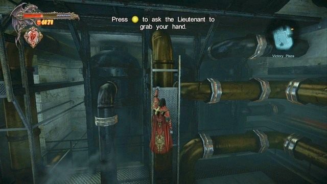 Złap się metalowego rusztowania i przerzuć sojusznika nad zamkniętą bramą. - Misja 4 - Next Stop - Castlevania | Kampania - opis przejścia - Castlevania: Lords of Shadow 2 - poradnik do gry