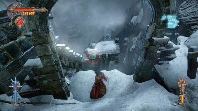 By dostać się do skarbu, musisz skoczyć na oznaczony na czerwono fragment. - Misja 7 - Pieces of a Mirror | Kampania - opis przejścia - Castlevania: Lords of Shadow 2 - poradnik do gry