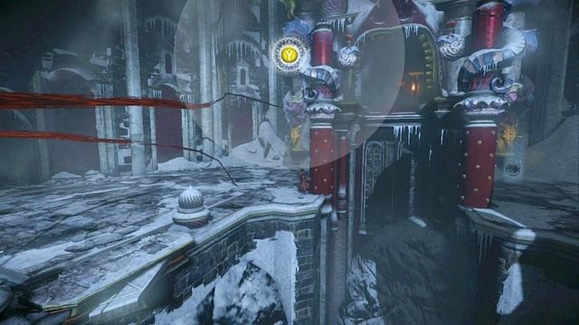 Zabawa z mechanizmem - po prawej stronie widać Skrzynię Bólu. - Misja 7 - Pieces of a Mirror | Kampania - opis przejścia - Castlevania: Lords of Shadow 2 - poradnik do gry